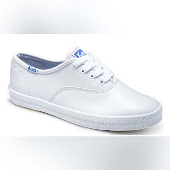 Girls Keds Champion Leather Sneakers, White, 11.5W, New-Slight Defect - Picture 1 of 16